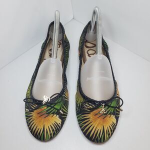 Sam Edelman Felicia Ballet Flats Tropical Green White Slip On Shoe Womens Sz 7
